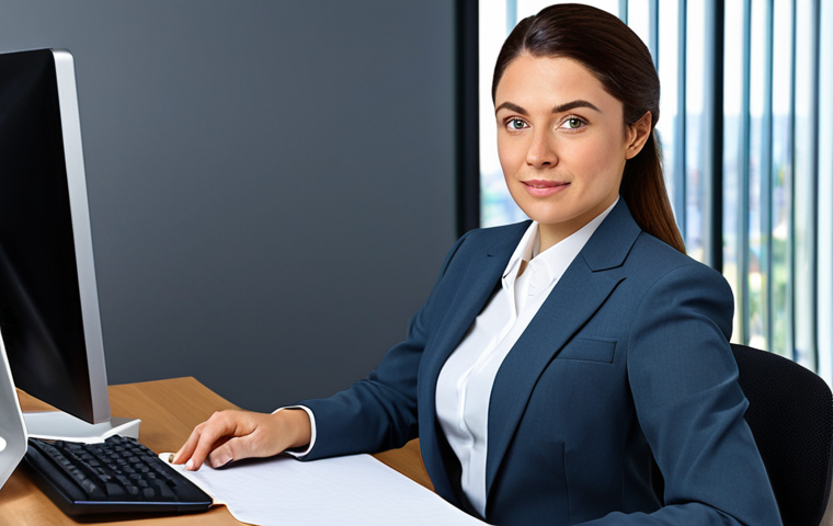 **
"A professional businesswoman in a modest business suit, sitting at a desk in a modern office, fully clothed, appropriate attire, safe for work, perfect anatomy, natural proportions, professional photography, high quality, family-friendly"
**