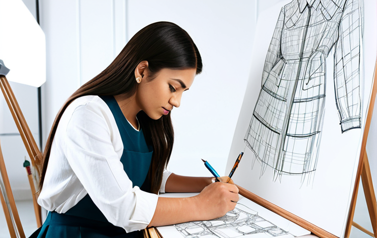 **Prompt:** A professional female fashion designer, fully clothed in modest attire, sketching designs in a brightly lit, modern studio. Focus on the creative process. Perfect anatomy, correct proportions, safe for work, appropriate content, professional, high quality.