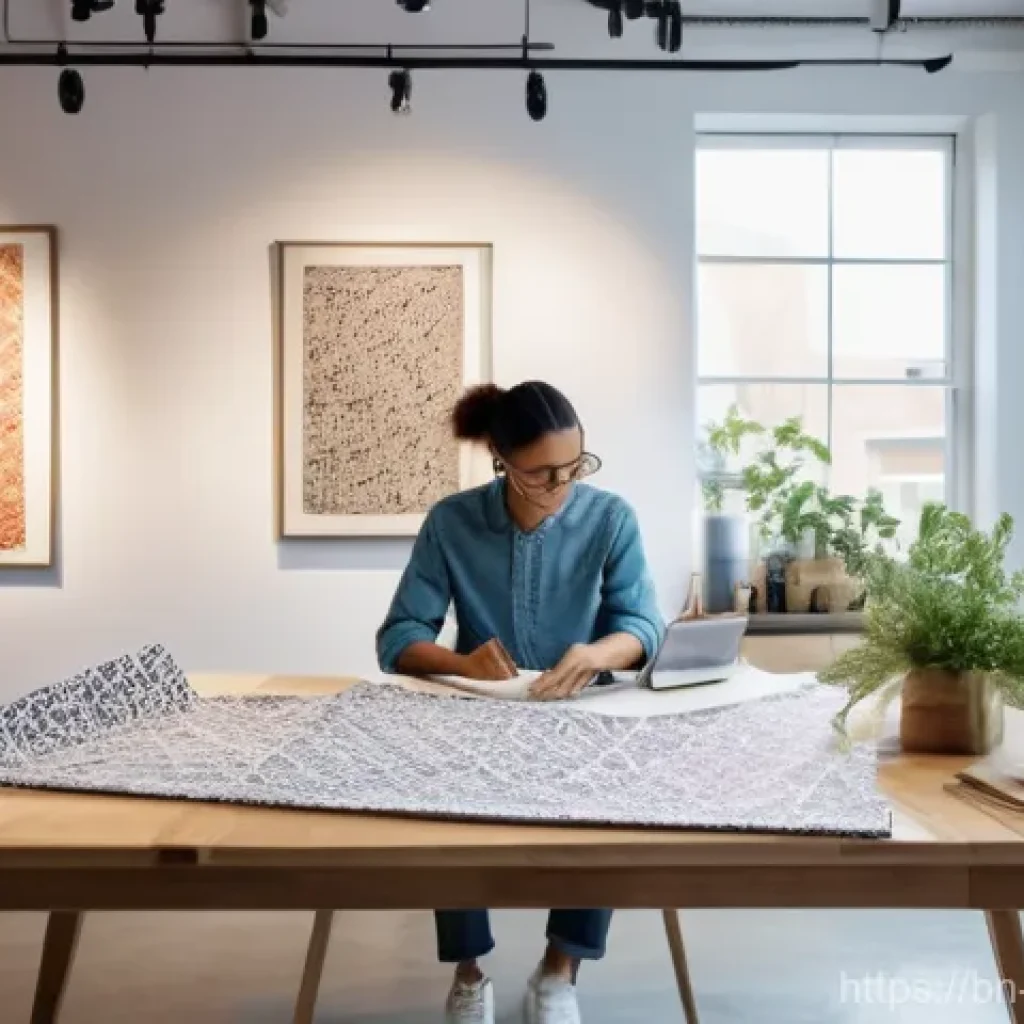 패션디자인과 패션교육 - **Prompt:** A futuristic and vibrant fashion design studio bathed in natural light. A diverse group ...