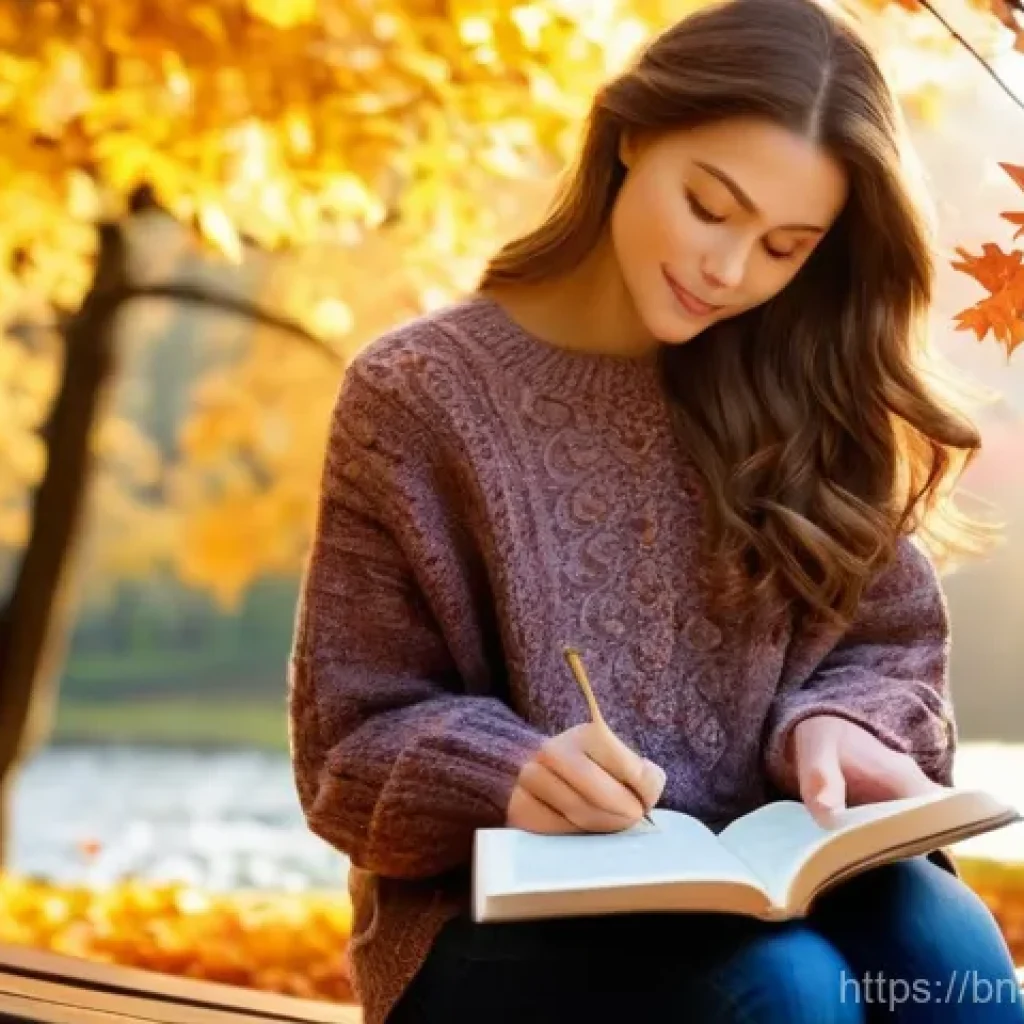 패션디자인과 패션아이템 기획 - A young woman, approximately 20 years old, with long, wavy brown hair, dressed in a comfortable, sty...