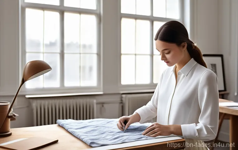 패션디자인과 패션드레이핑 - **Prompt 1: "The Creative Designer's Studio - Fabric Draping"**
    A young, focused fashion designe...